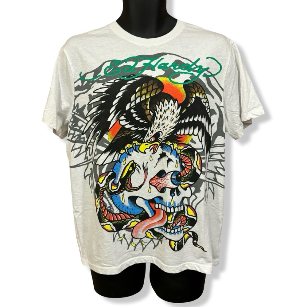 Ed Hardy White Graphic T-Shirt